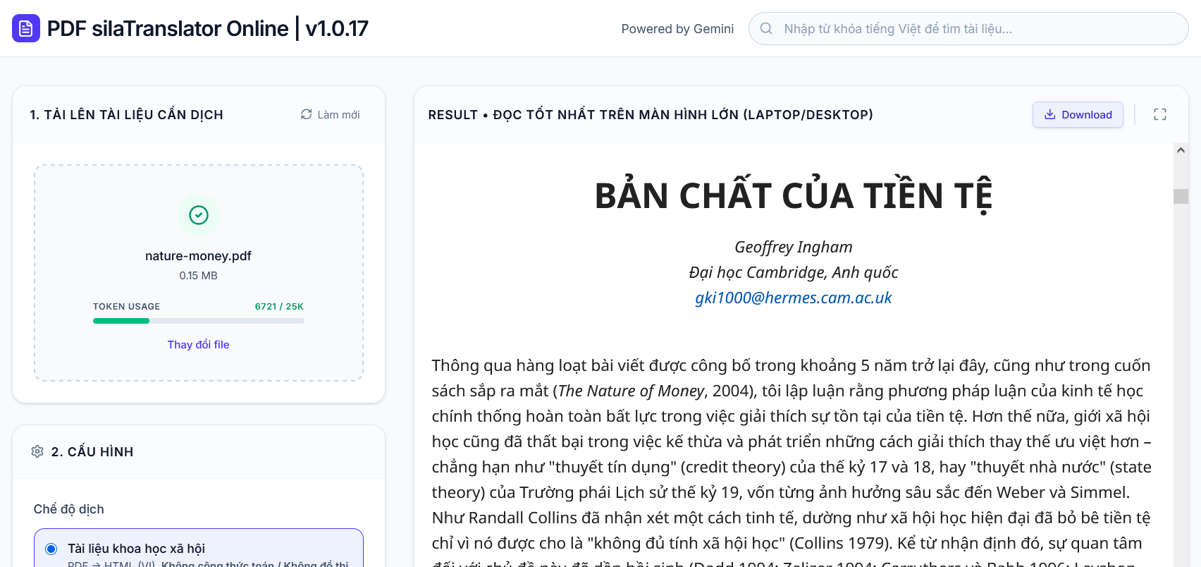 Ứng dụng dịch PDF từ Anh sang Việt
