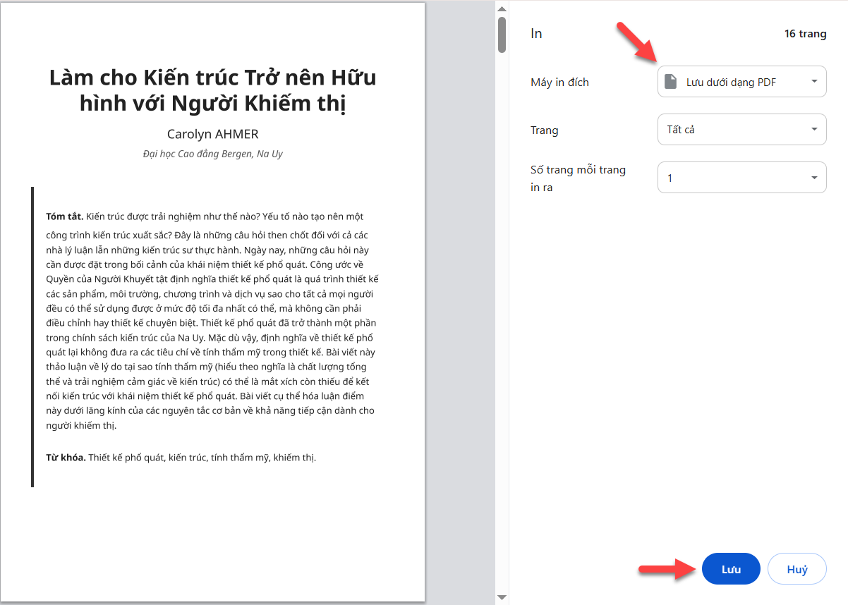 Xuất sang định dạng PDF nếu muốn