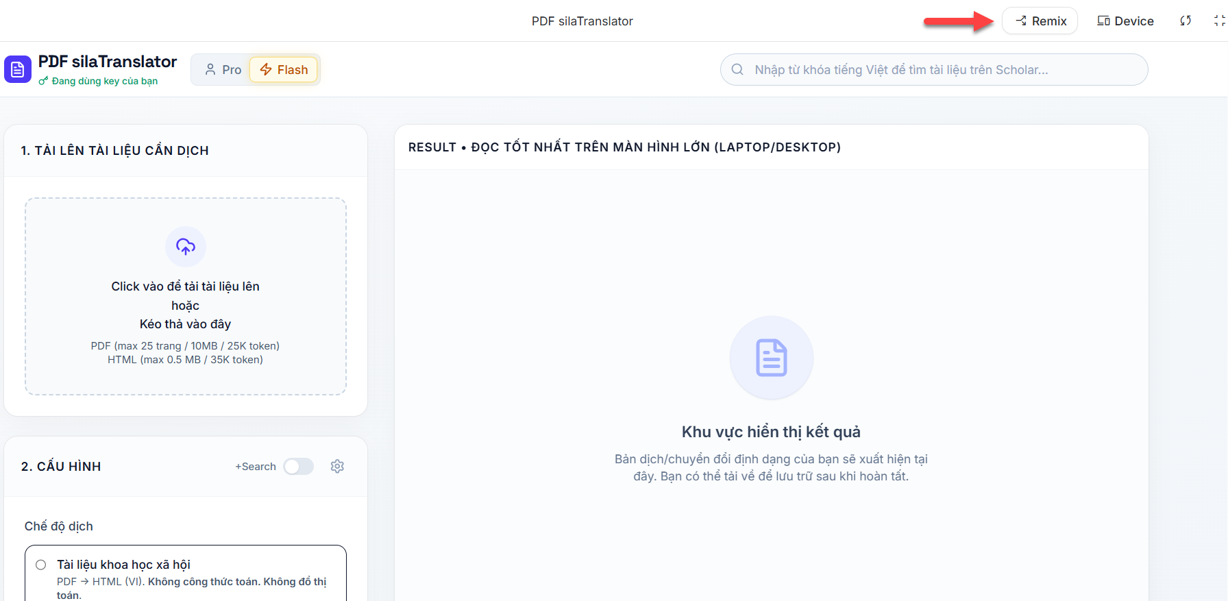Remix ứng dụng về tài khoản AI Studio